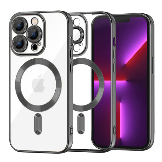 MagSafe Case for Apple iPhone 13 Pro, Techsuit, Luxury Crystal, Black