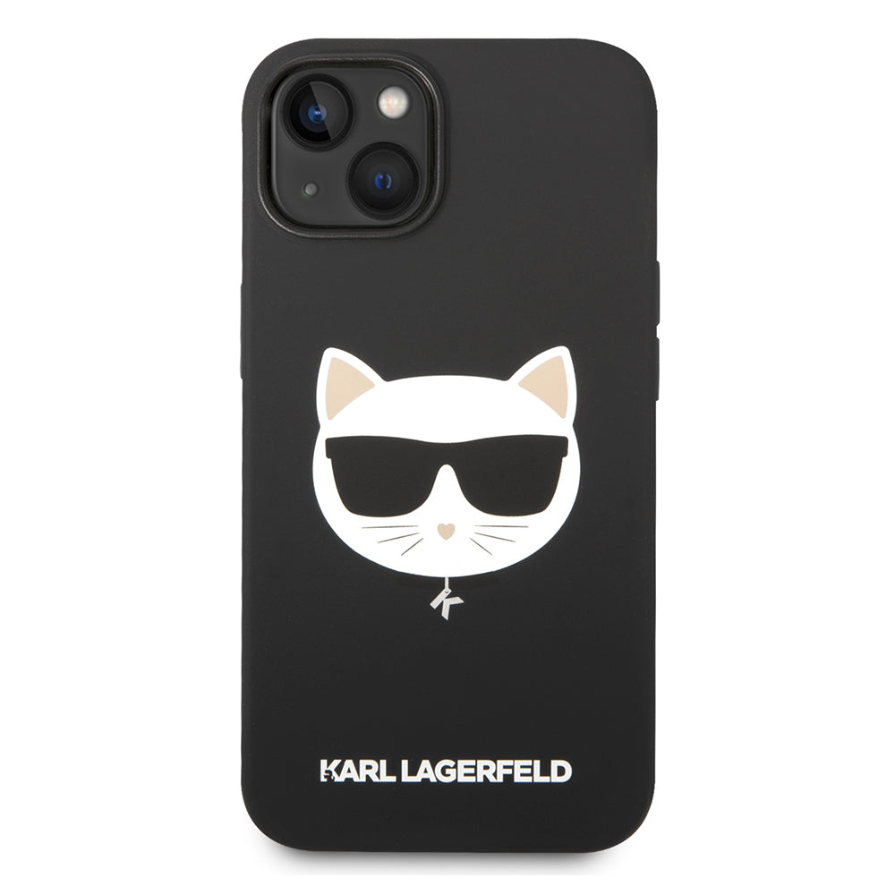 MagSafe Case for Apple iPhone 14 Plus, Karl Lagerfeld, Silicone Choupette's Head, Black
