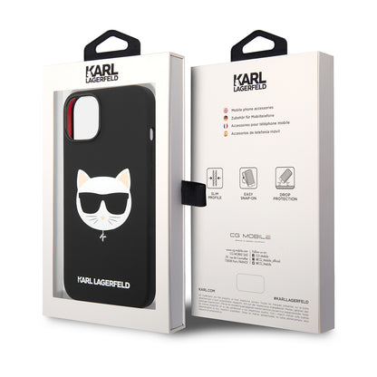 MagSafe Case for Apple iPhone 14 Plus, Karl Lagerfeld, Silicone Choupette's Head, Black