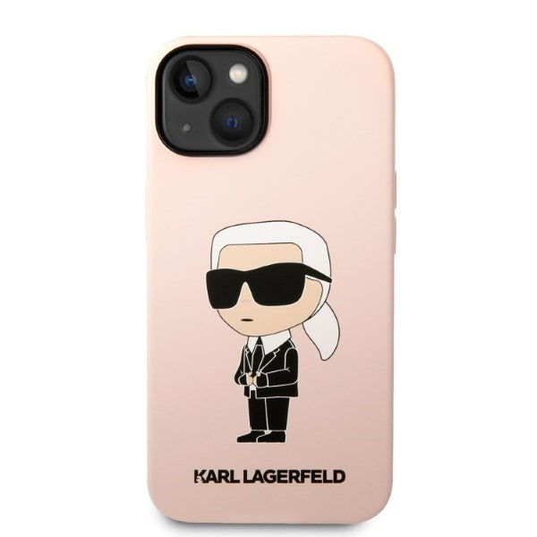MagSafe Case for Apple iPhone 14 Plus, Karl Lagerfeld, Ikonik Karl Silicone, Pink