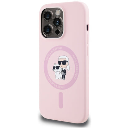 MagSafe Case for Apple iPhone 14 Pro Max, Karl Lagerfeld, Karl & Choupette Silicone, Pink