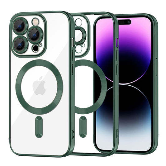 MagSafe Case for Apple iPhone 14 Pro Max, Techsuit, Luxury Crystal, Dark Green