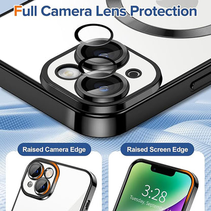 MagSafe Case for Apple iPhone 14, Techsuit, Luxury Crystal, Black