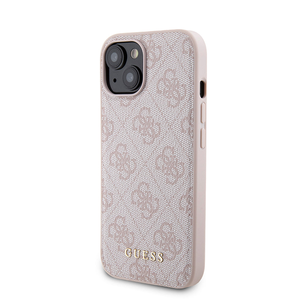MagSafe Case for Apple iPhone 15, Guess, Powerbank 4G Metal Logo, Pink
