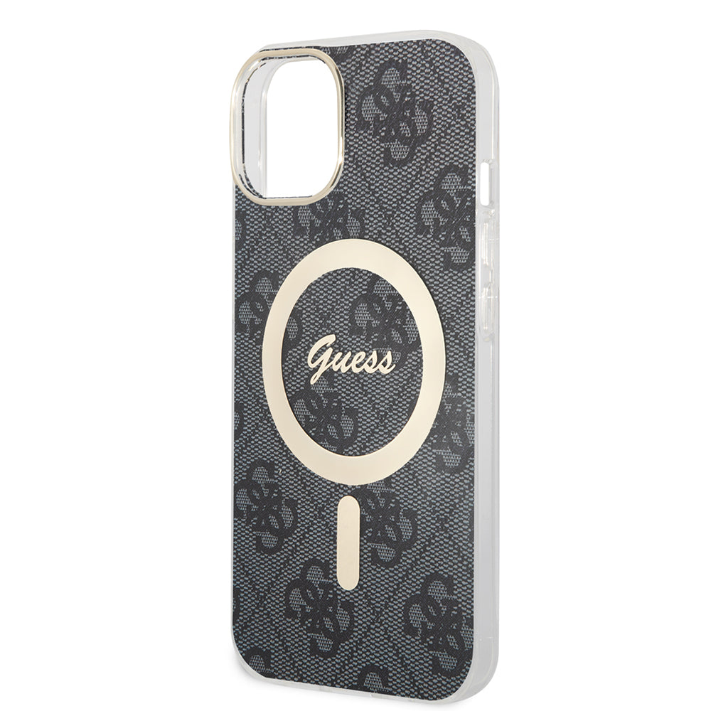 MagSafe Case for Apple iPhone 15 Plus, Guess, IML 4G, Black