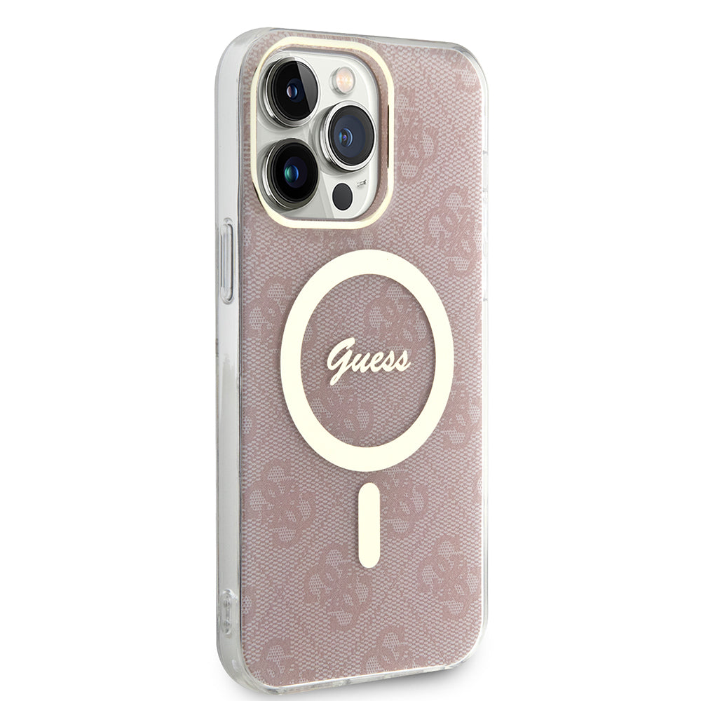 MagSafe Case for Apple iPhone 15 Pro, Guess, IML 4G, Pink