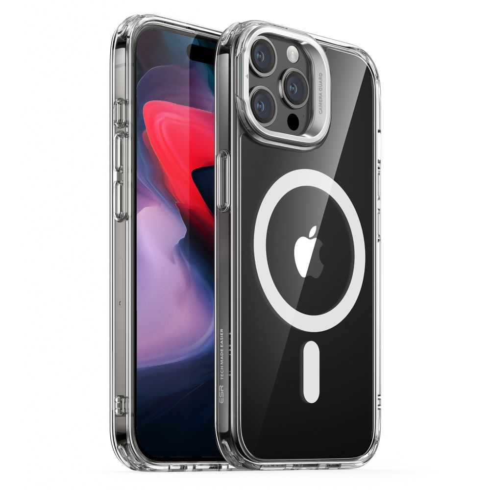 MagSafe Case for Apple iPhone 15 Pro Max, ESR, Classic Hybrid Kickstand, Transparent