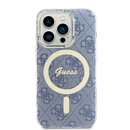 MagSafe Case for Apple iPhone 15 Pro Max, Guess, IML 4G, Blue