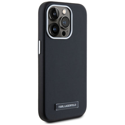 MagSafe Case for Apple iPhone 15 Pro Max, Karl Lagerfeld, FW Metal Plate, Black