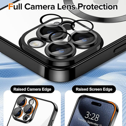 MagSafe Case for Apple iPhone 15 Pro Max, Techsuit, Luxury Crystal, Black