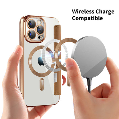 MagSafe Case for Apple iPhone 15 Pro Max, Techsuit, SmartMag Book, Brown