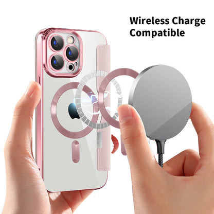 MagSafe Case for Apple iPhone 15 Pro Max, Techsuit, SmartMag Book, Pink