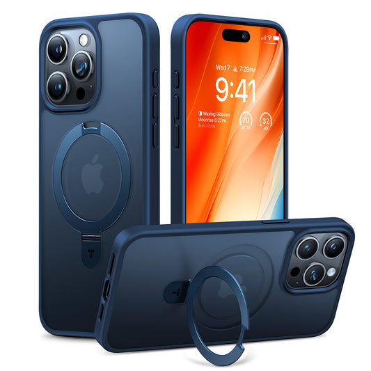 MagSafe Case for Apple iPhone 15 Pro Max, Torras, Ostand, Navy Blue