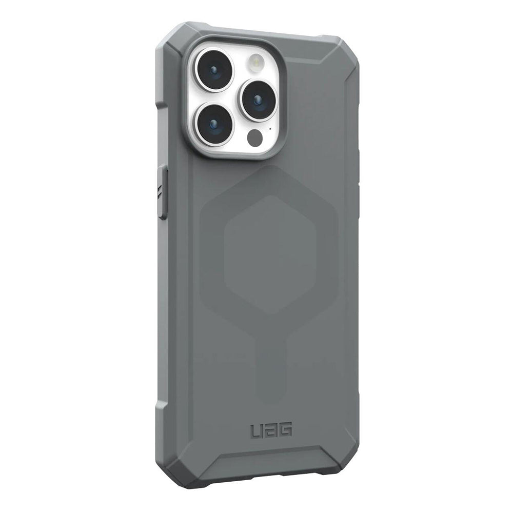 MagSafe Case for Apple iPhone 15 Pro Max, Urban Armor Gear, Essential Armor, Silver