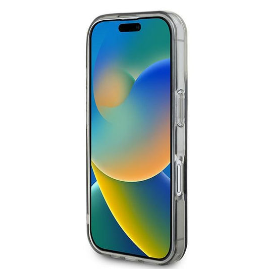 MagSafe Case for Apple iPhone 16, Guess, IML Flowers Wreath, Black