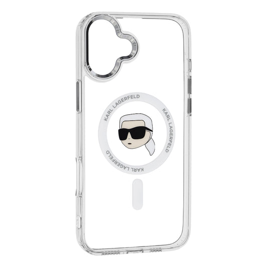 MagSafe Case for Apple iPhone 16 Plus, Karl Lagerfeld, IML Karl's Head, White