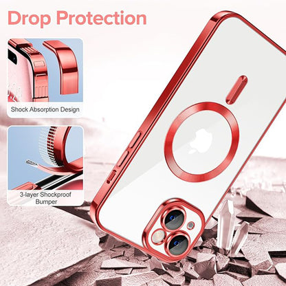 MagSafe Case for Apple iPhone 16 Plus, Techsuit, Luxury Crystal, Gold