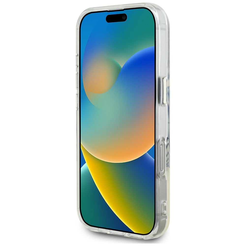 MagSafe Case for Apple iPhone 16 Pro, Guess, IML Metal Colored Circle, Black