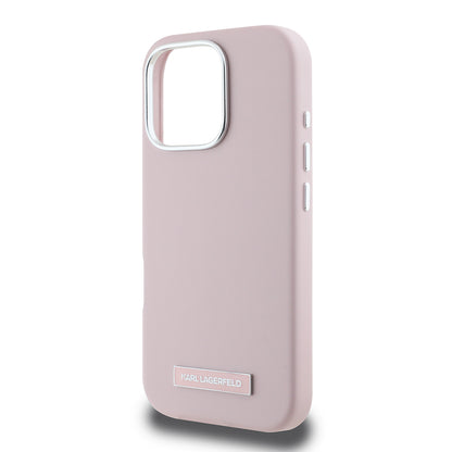 MagSafe Case for Apple iPhone 16 Pro, Karl Lagerfeld, FW Metal Plate, Pink