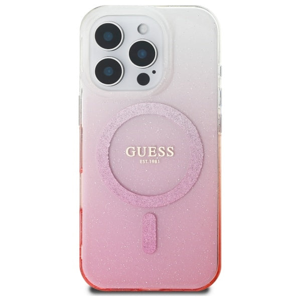 MagSafe Case for Apple iPhone 16 Pro Max, Guess, IML Glitter Gradient, Pink