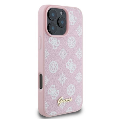 MagSafe Case for Apple iPhone 16 Pro Max, Guess, Peony Script, Pink