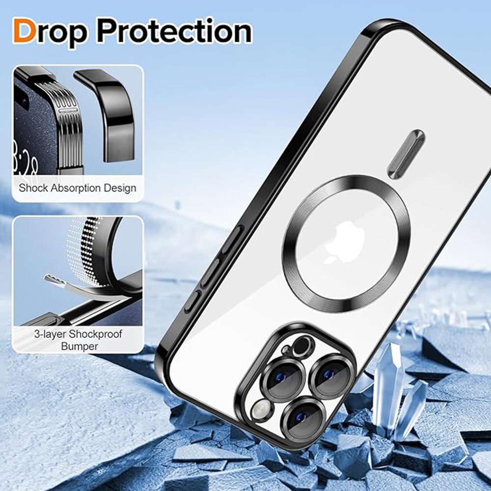 MagSafe Case for Apple iPhone 16 Pro Max, Techsuit, Luxury Crystal, Dark Green