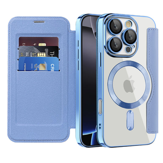 MagSafe Case for Apple iPhone 16 Pro Max, Techsuit, SmartMag Book, Blue