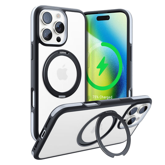 MagSafe Case for Apple iPhone 16 Pro Max, Torras, Ostand R Fusion, Black