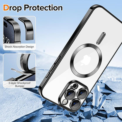 MagSafe Case for Apple iPhone 16 Pro, Techsuit, Luxury Crystal, Dark Blue