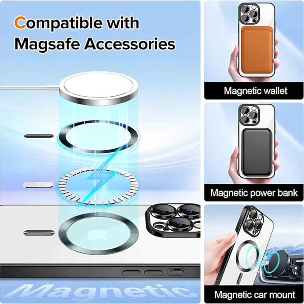MagSafe Case for Apple iPhone 16 Pro, Techsuit, Luxury Crystal, Light Purple
