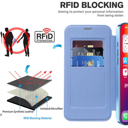 MagSafe Case for Apple iPhone 16 Pro, Techsuit, SmartMag Book, Blue