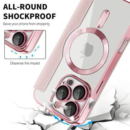 MagSafe Case for Apple iPhone 16 Pro, Techsuit, SmartMag Book, Pink