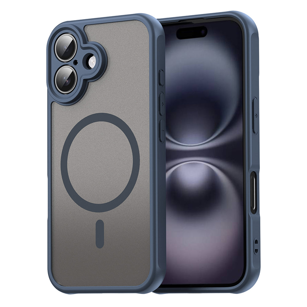 MagSafe Case for Apple iPhone 16, Techsuit, HaloFrost II, Navy Blue