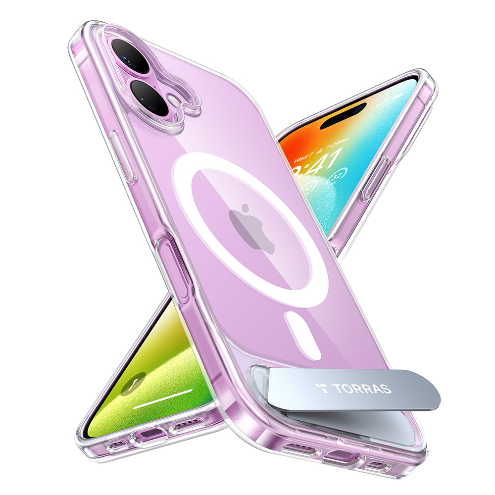 MagSafe Case for Apple iPhone 16, Torras, Pstand, Transparent