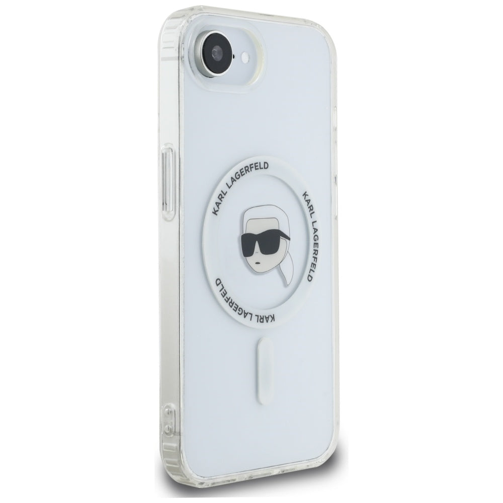 MagSafe Case for Apple iPhone 16e, Karl Lagerfeld, IML Karl's Head, White
