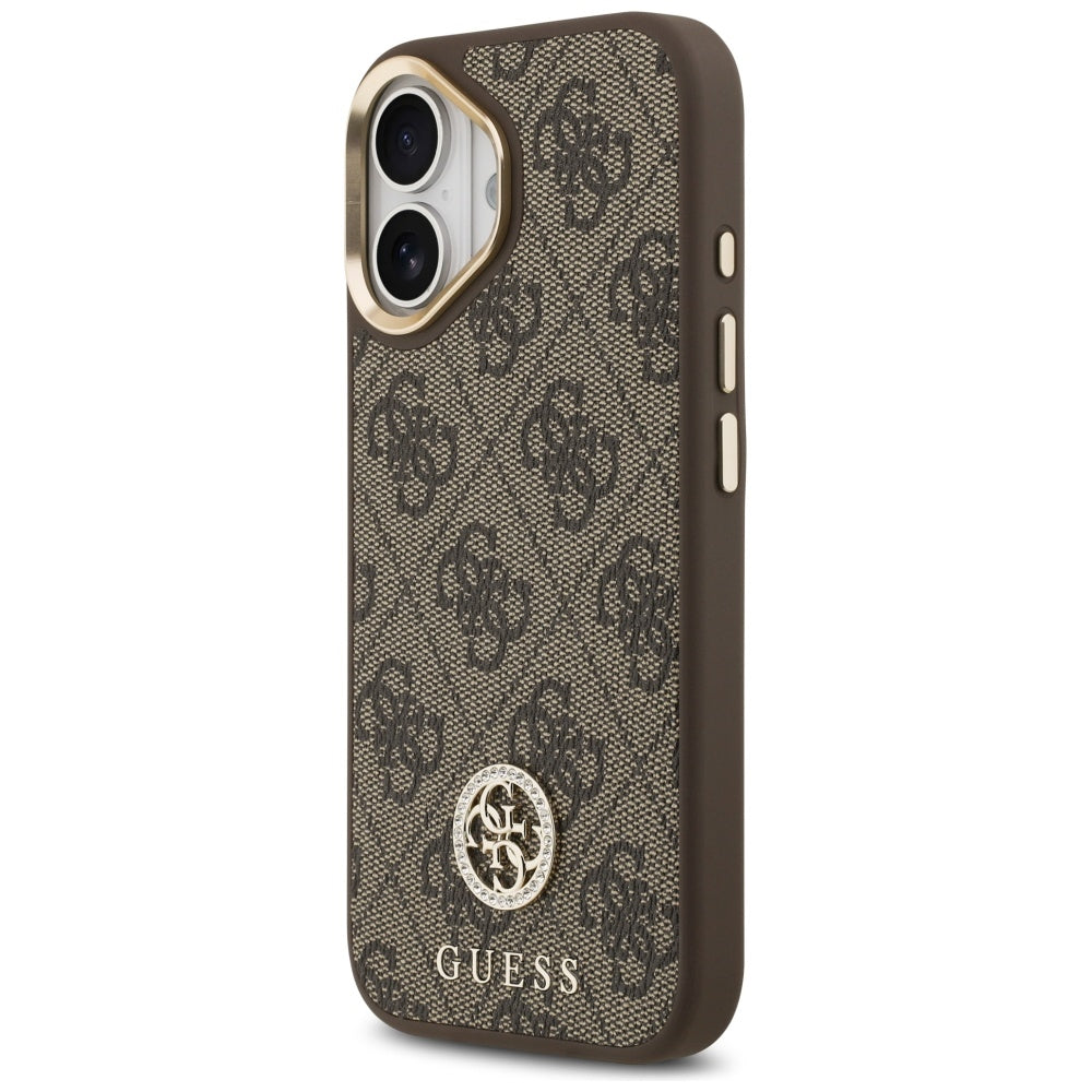 MagSafe Case for Apple iPhone 17, Guess, 4G Strass Logo, Brown
