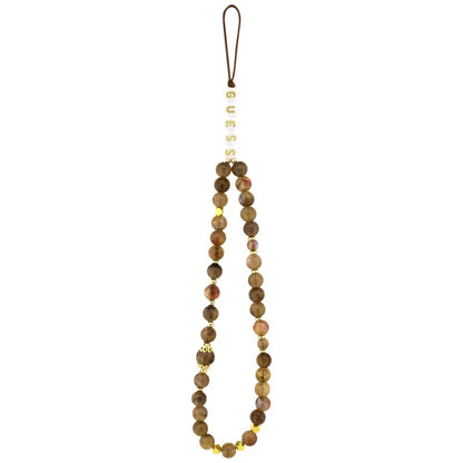 MagSafe Case for Apple iPhone 17, Guess, 4G Triangle Logo Cord Strap, Brown