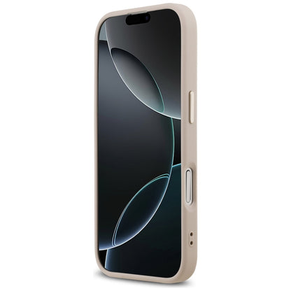 MagSafe Case for Apple iPhone 17, Guess, 4G Triangle Logo, Golden Pink