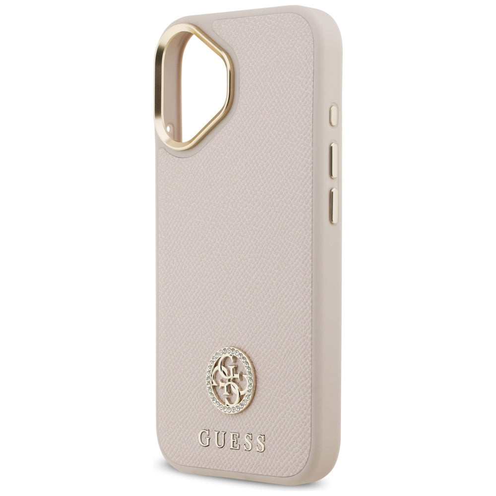 MagSafe Case for Apple iPhone 17, Guess, Grained Strass Logo, Pink
