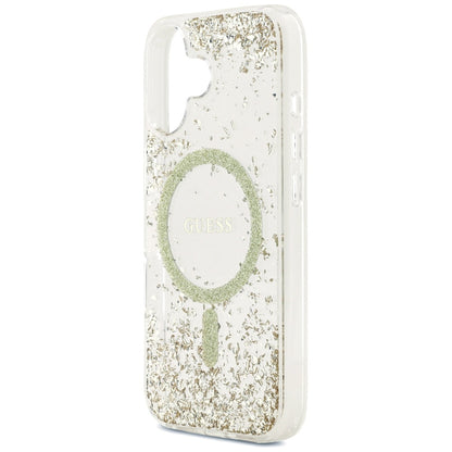 MagSafe Case for Apple iPhone 17, Guess, Resin Bottom Glitter, Gold