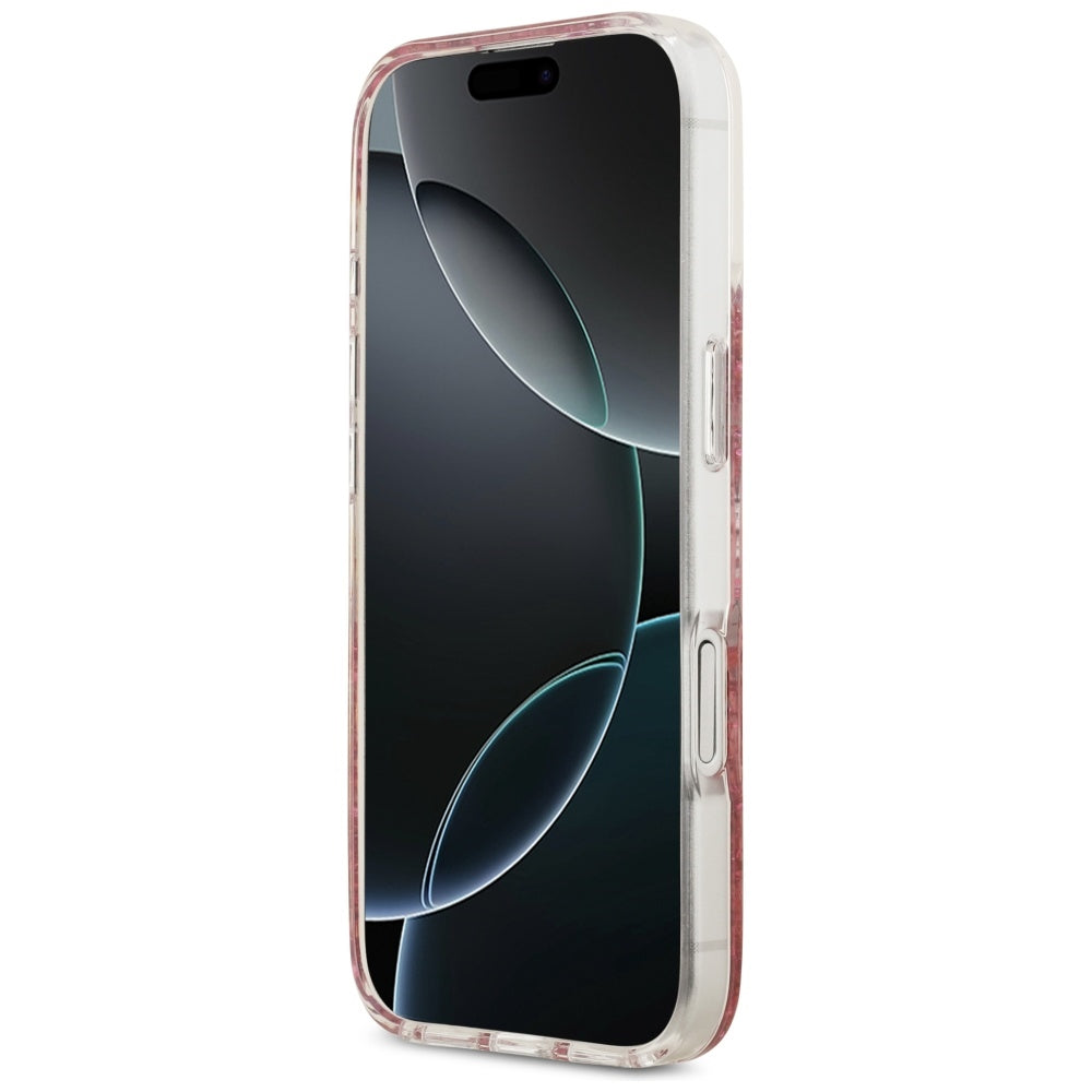 MagSafe Case for Apple iPhone 17, Guess, Resin Bottom Glitter, Pink