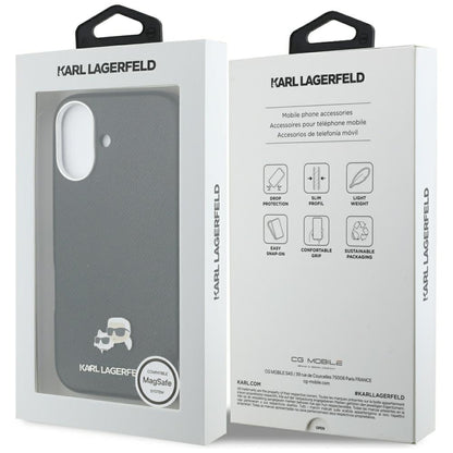 MagSafe Case for Apple iPhone 17, Karl Lagerfeld, Karl & Choupette Head's Pin, Black