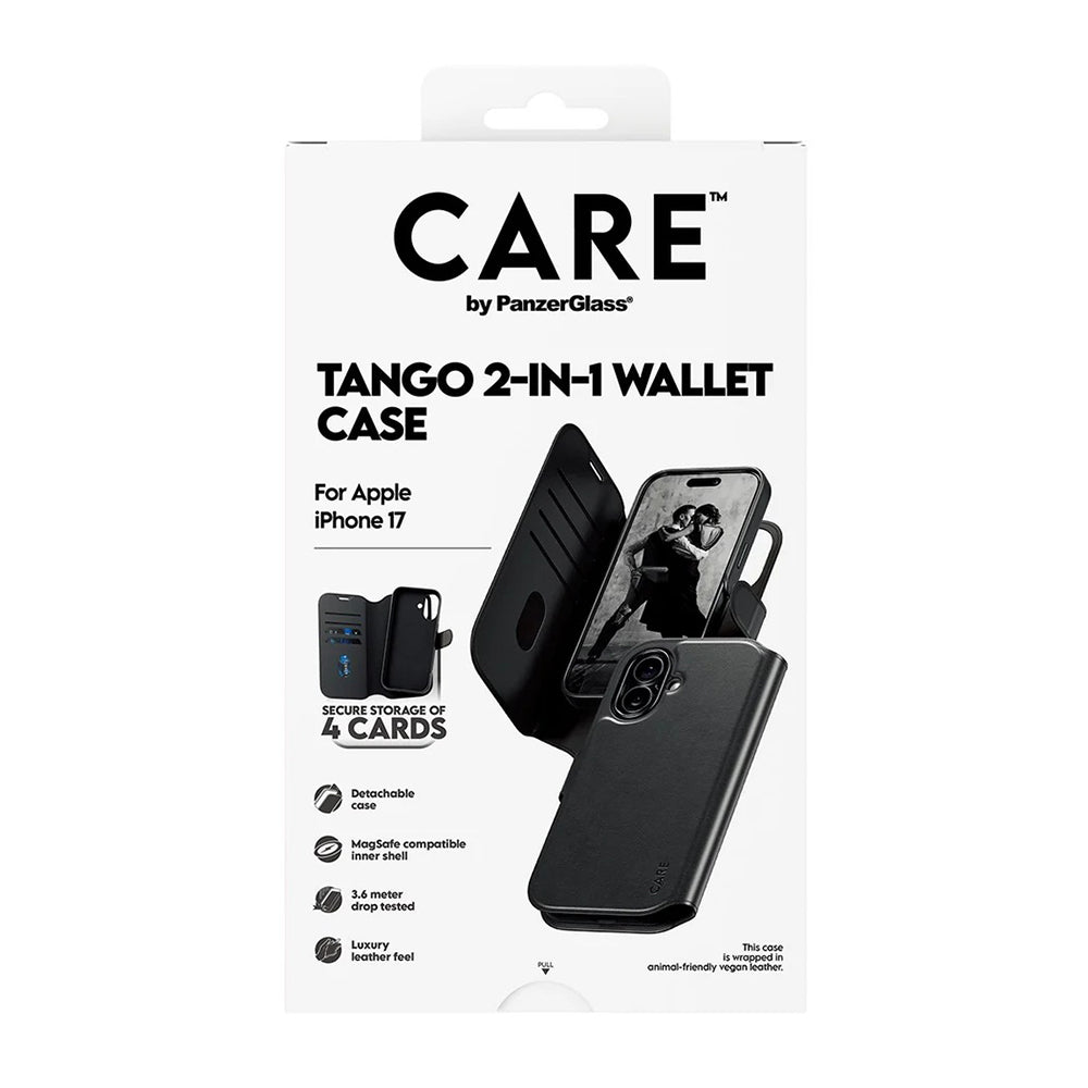 MagSafe Case for Apple iPhone 17, PanzerGlass, Care Feature Tango Two-in-One, Black