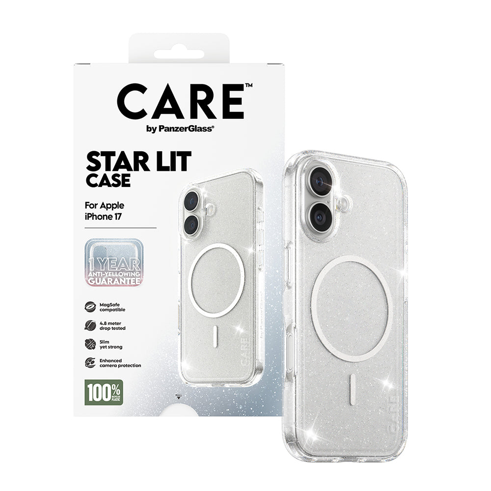 MagSafe Case for Apple iPhone 17, PanzerGlass, Urban Explorer Star Lit, White Transparent