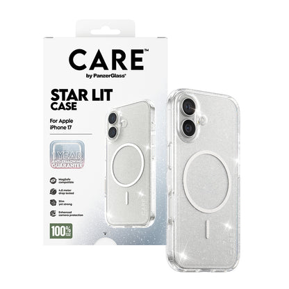 MagSafe Case for Apple iPhone 17, PanzerGlass, Urban Explorer Star Lit, White Transparent