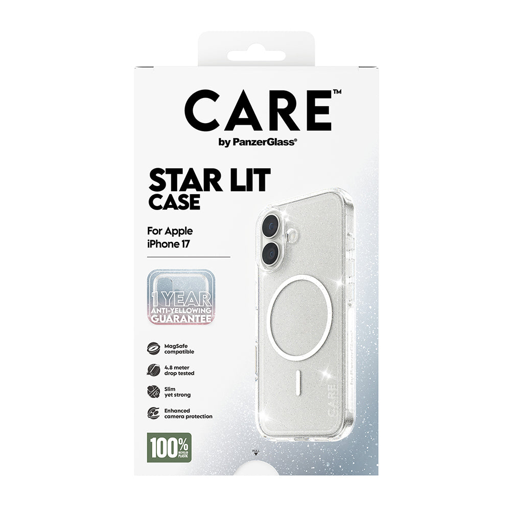 MagSafe Case for Apple iPhone 17, PanzerGlass, Urban Explorer Star Lit, White Transparent