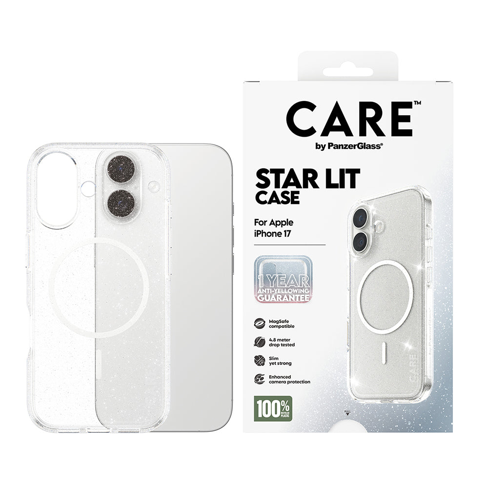 MagSafe Case for Apple iPhone 17, PanzerGlass, Urban Explorer Star Lit, White Transparent