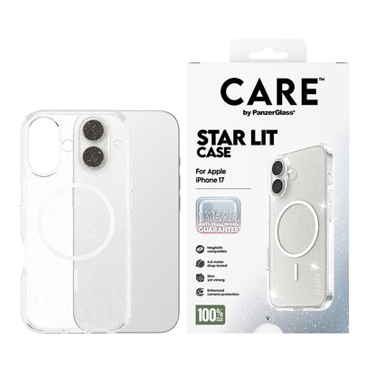 MagSafe Case for Apple iPhone 17, PanzerGlass, Urban Explorer Star Lit, White Transparent