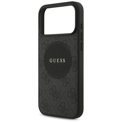 MagSafe Case for Apple iPhone 17 Pro, Guess, 4G Circle Classic Logo, Black