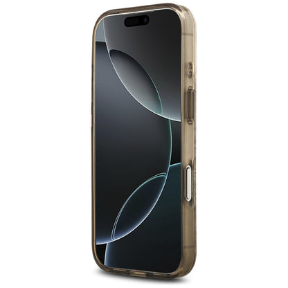 MagSafe Case for Apple iPhone 17 Pro, Guess, IML Flower and Tonal Circle, Brown